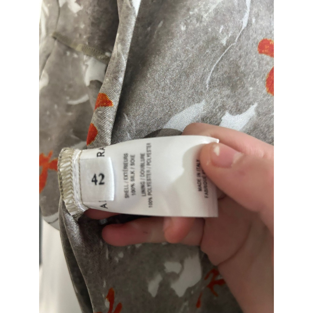 Altuzarra Kierra Gray and Orange Printed Midi Dress Size 10 (42) *** no belt - Picture 13 of 13